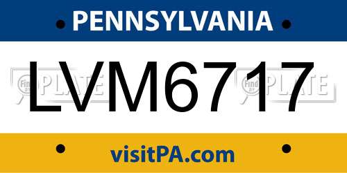 LVM6717 Pennsylvania License Plate