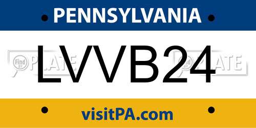 LVVB24 Pennsylvania License Plate