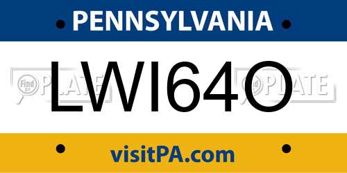 LWI64O Pennsylvania License Plate