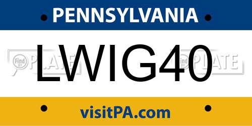 LWIG40 Pennsylvania License Plate