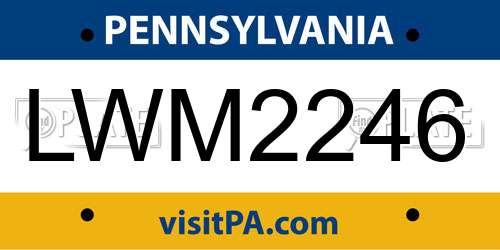 LWM2246 Pennsylvania License Plate