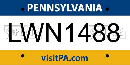 LWN1488 Pennsylvania License Plate