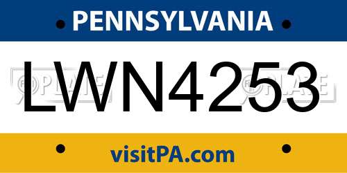 LWN4253 Pennsylvania License Plate