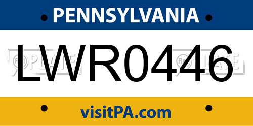 LWR0446 Pennsylvania License Plate