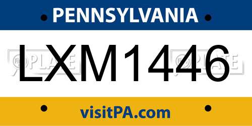 LXM1446 Pennsylvania License Plate