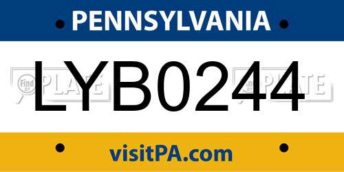 LYB0244 Pennsylvania License Plate