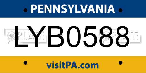 LYB0588 Pennsylvania License Plate