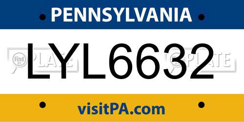 LYL6632 Pennsylvania License Plate