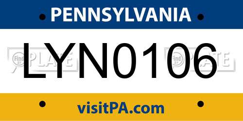 LYN0106 Pennsylvania License Plate