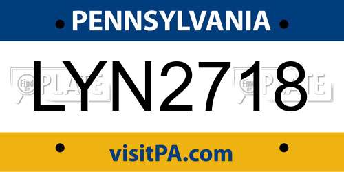 LYN2718 Pennsylvania License Plate