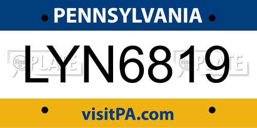LYN6819 Pennsylvania License Plate