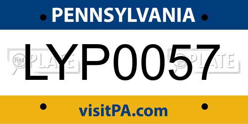LYP0057 Pennsylvania License Plate