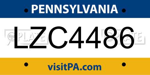 LZC4486 Pennsylvania License Plate