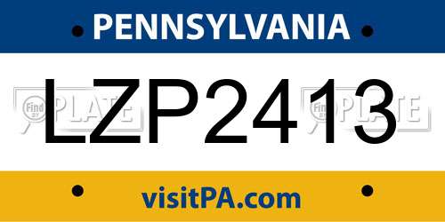 LZP2413 Pennsylvania License Plate