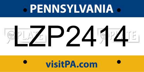 LZP2414 Pennsylvania License Plate