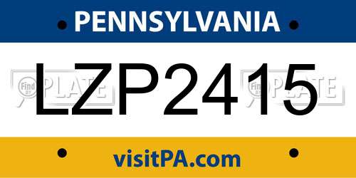 LZP2415 Pennsylvania License Plate