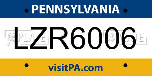 LZR6006 Pennsylvania License Plate