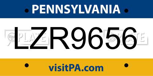 LZR9656 Pennsylvania License Plate