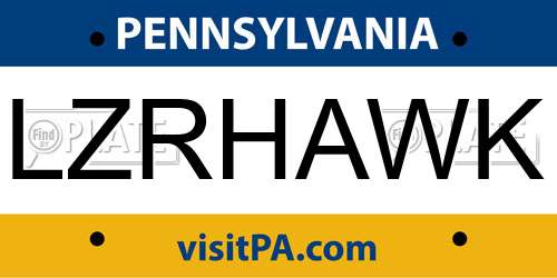 LZRHAWK Pennsylvania License Plate