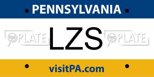 LZS Pennsylvania License Plate