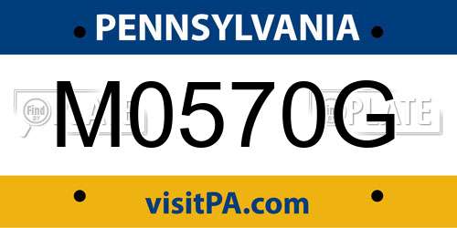 M0570G Pennsylvania License Plate