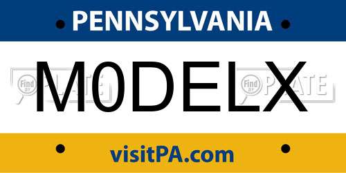 M0DELX Pennsylvania License Plate