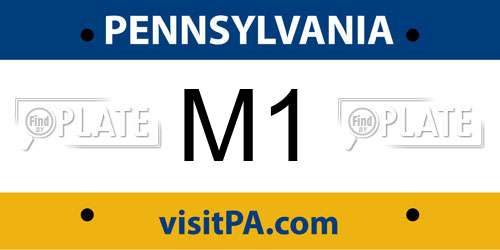 M1 Pennsylvania License Plate