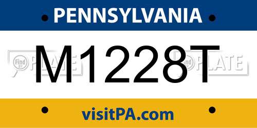 M1228T Pennsylvania License Plate