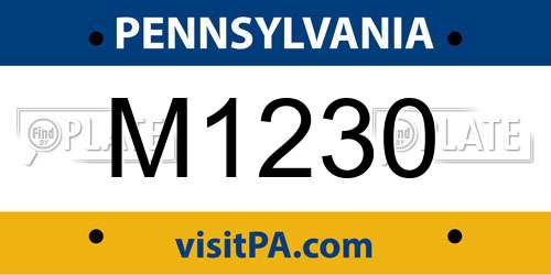 M1230 Pennsylvania License Plate