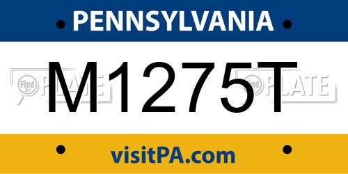 M1275T Pennsylvania License Plate