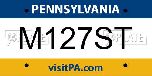 M127ST Pennsylvania License Plate