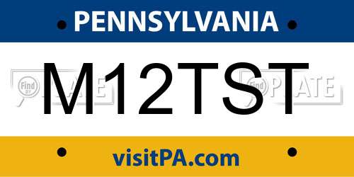 M12TST Pennsylvania License Plate