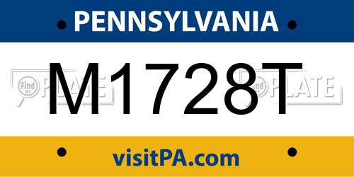 M1728T Pennsylvania License Plate