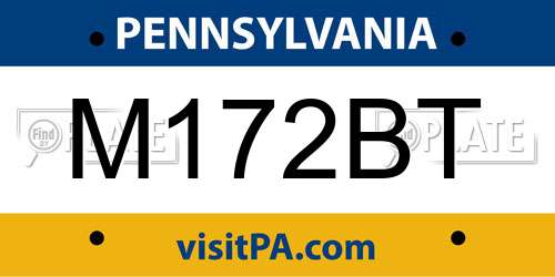 M172BT Pennsylvania License Plate