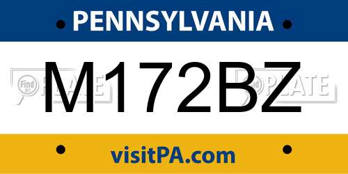 M172BZ Pennsylvania License Plate