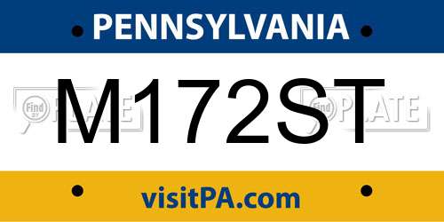 M172ST Pennsylvania License Plate