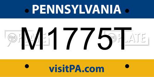 M1775T Pennsylvania License Plate