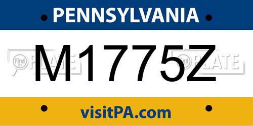 M1775Z Pennsylvania License Plate