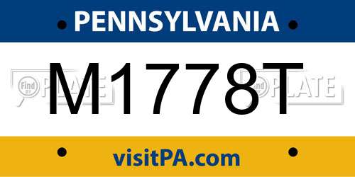 M1778T Pennsylvania License Plate