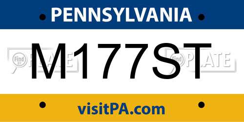 M177ST Pennsylvania License Plate