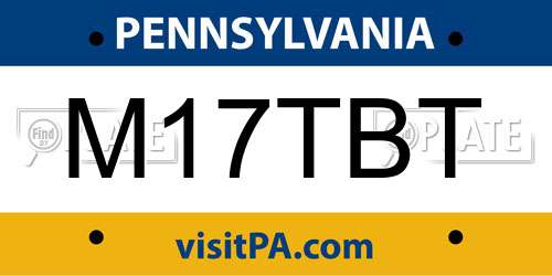 M17TBT Pennsylvania License Plate
