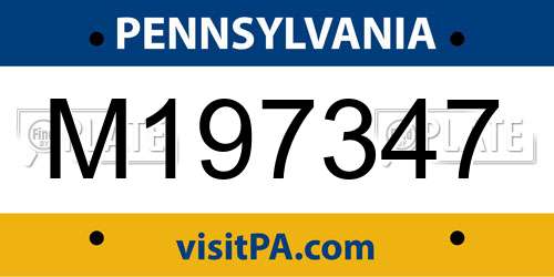 M197347 Pennsylvania License Plate