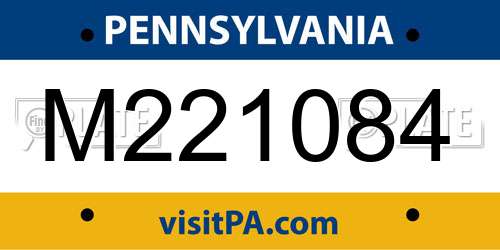 M221084 Pennsylvania License Plate
