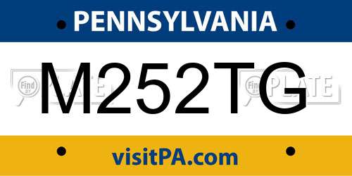 M252TG Pennsylvania License Plate