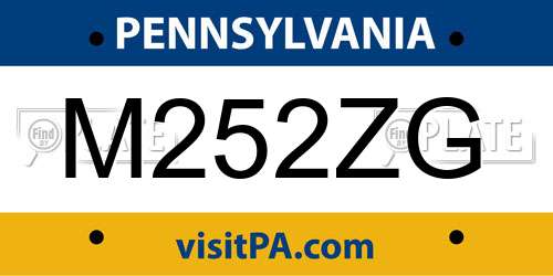 M252ZG Pennsylvania License Plate