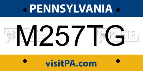 M257TG Pennsylvania License Plate