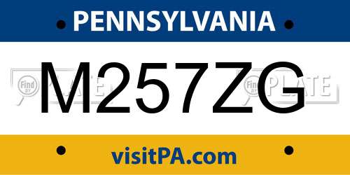 M257ZG Pennsylvania License Plate