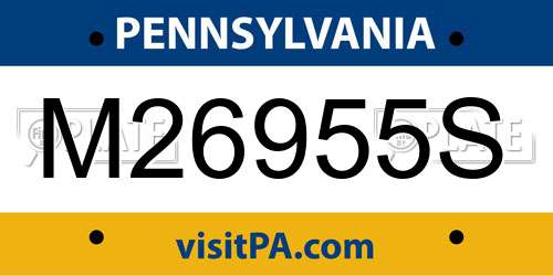 M26955S Pennsylvania License Plate