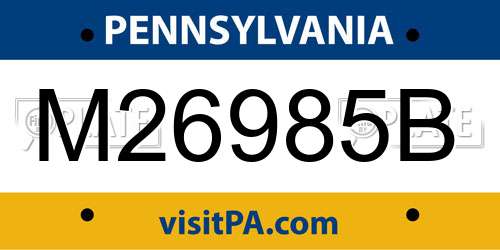 M26985B Pennsylvania License Plate