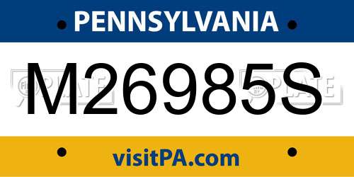 M26985S Pennsylvania License Plate